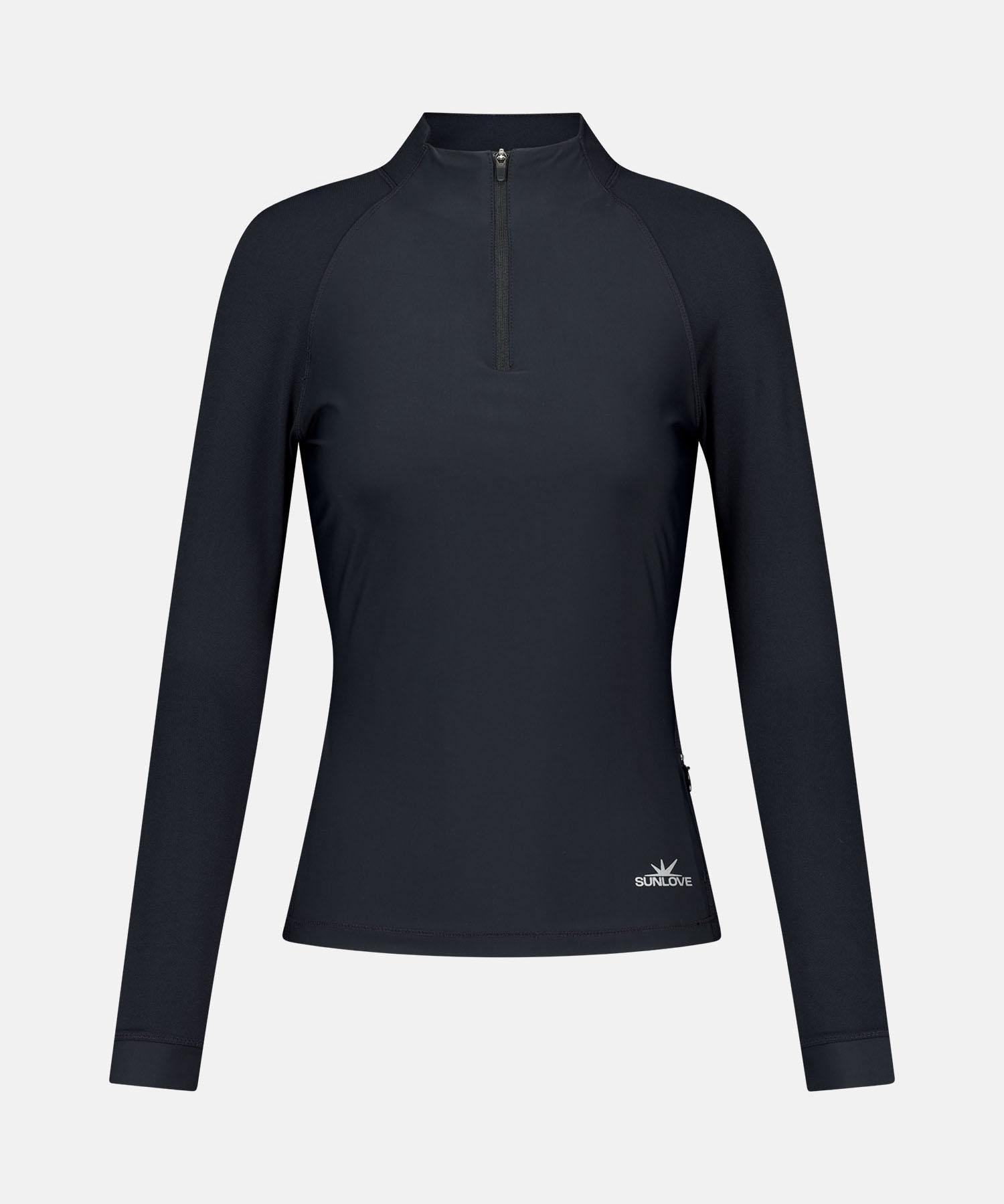 Sun Love W Dry Half Zip L/S Tee Black S