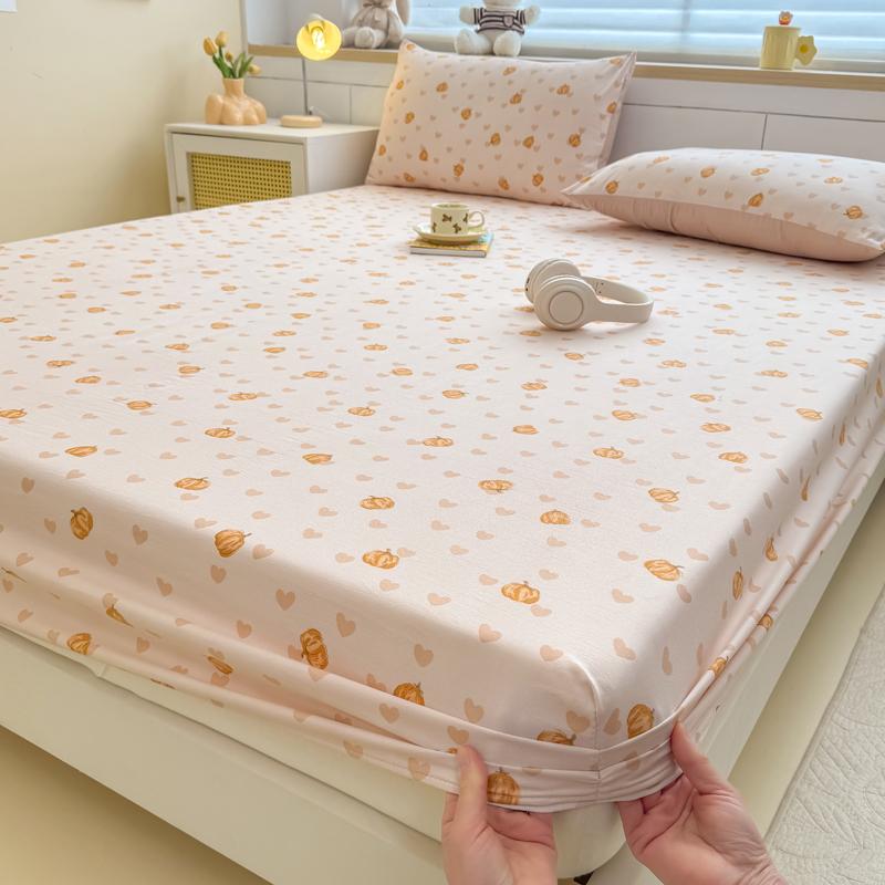 1pc Rose Print Fitted bed sheet with Elastic Band Comfortable and Breathable Single/Queen drap de lit Soft for protector colchon