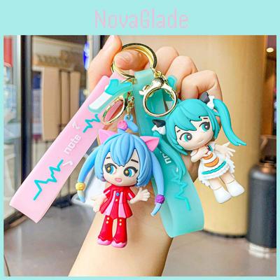 Adorable Porte-clés Miku Hatsune Charm de Sac en Silicone Dessin Animé Mignon Accessoire Clé de Voiture