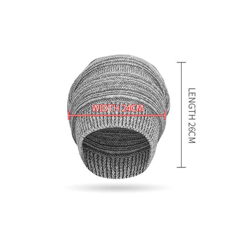 Winter Women Men Pleated Warm Cap Coldproof Elastic Knitted Cap Two-Color Cap