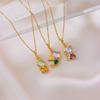 Sweet Exquisite Magic Fairy Elf Natural Rainbow Opal Zircon Pendant Necklace for Women Girl Fashion Lucky Charm Jewelry Gifts