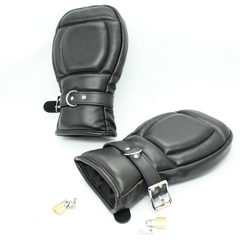 Adult Toys Sex Accessories Leather Bdsm Bondage Mittens Gloves Dog Paw Padded Fist Mitts Handcuffs Adult Games Couples Sex Toys