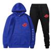 New 2 Pieces Set Akatsuki Cloud Symbols Print Hoodies+Pants Tracksuit Men Women Sweatshirt Streetwear Pullover Sudaderas