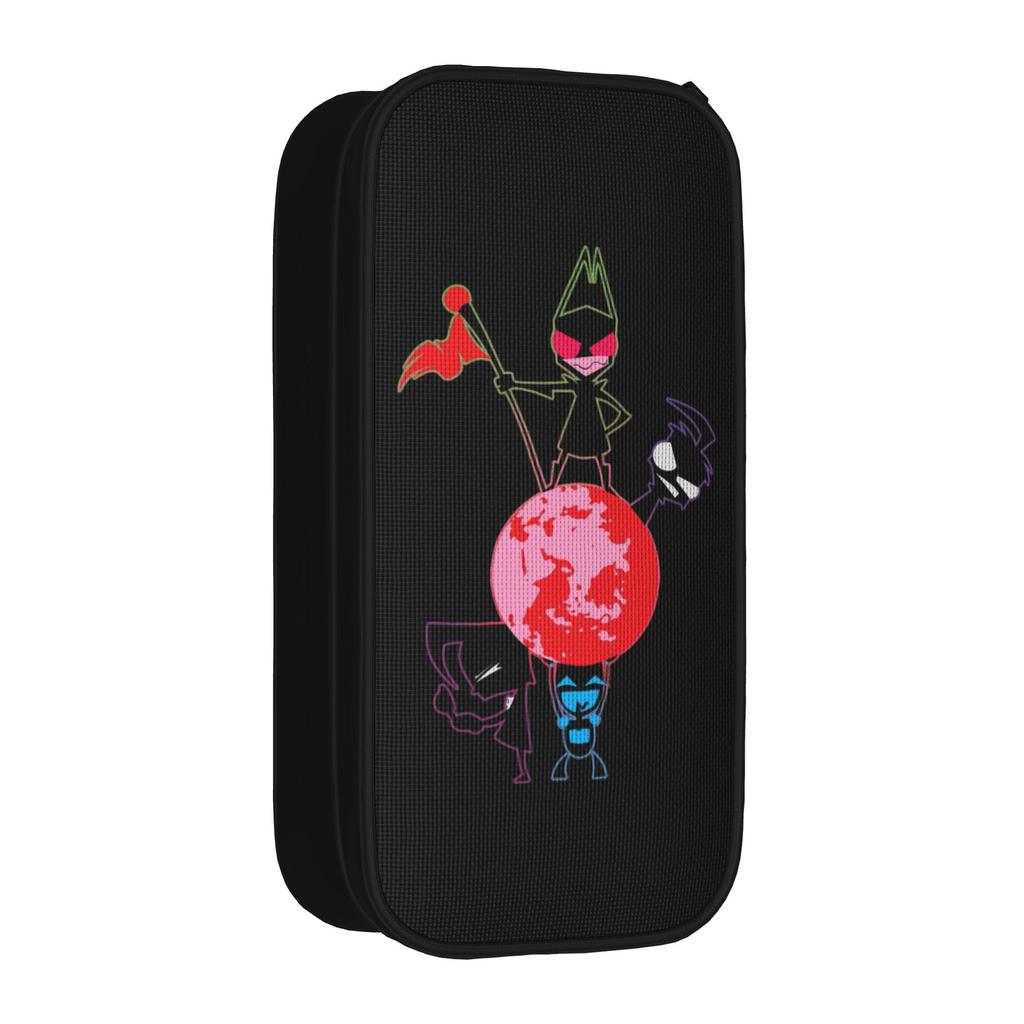 Gir Invaders Zim Cartoon Pencil Case Lovely Pen Holder Bag for Student Large Storage School Supplies Zipper Pencilcases