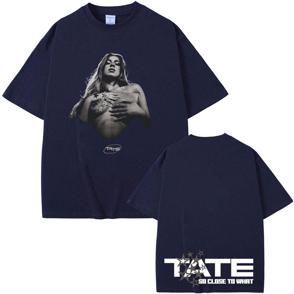 Tate McRae So Close To What Miss Possessive 2025 T-shirts Men Women Fashion Vintage Oversized Short Sleeve 100% Cotton T Shirts