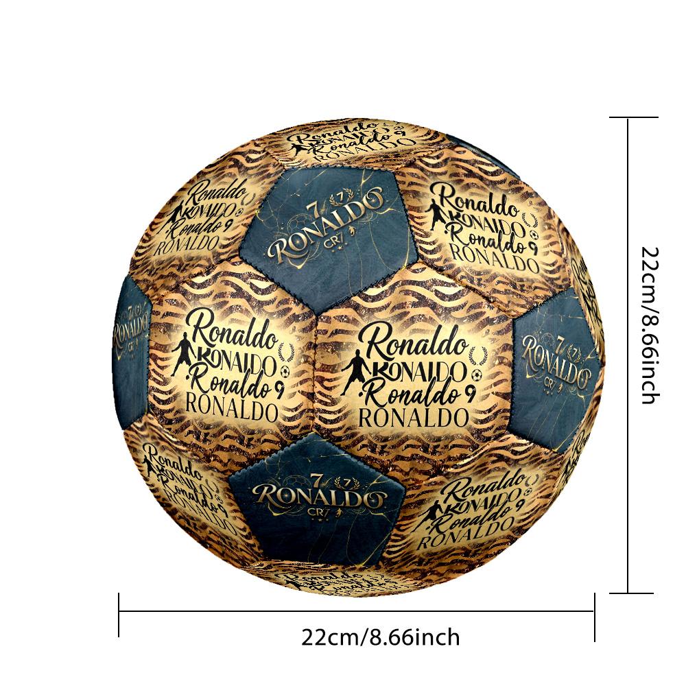 Ronaldo's Golden Legacy Size 5 Soccer Football Machine-Stitched Indoor/Outdoor Universal Football Unique Gift for Soccer Lovers