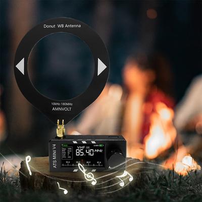 AMNVOLT V4 ATS MINI Radio with Headphone Amplifier LSB USB Transistor Pocket Radios Si4732 DSP Radio for Walking Hiking Camping