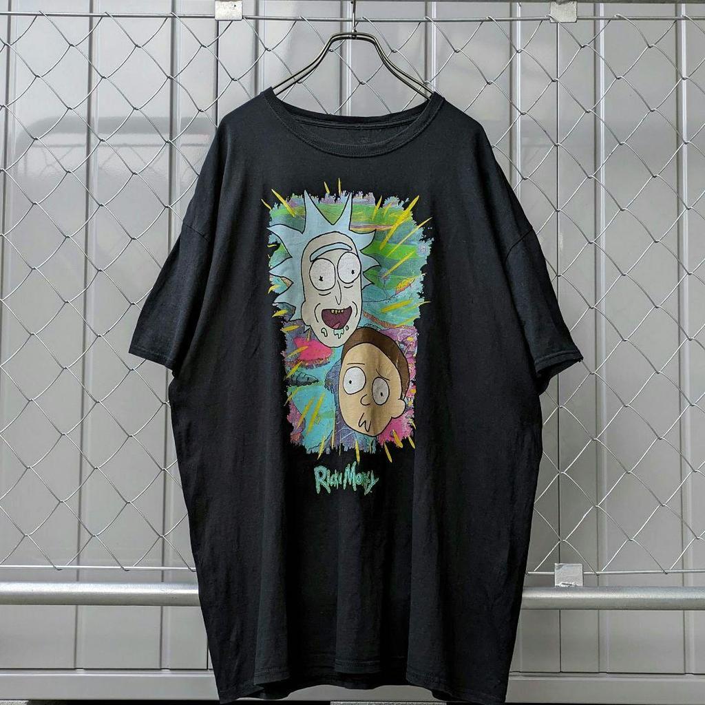 [USED] Great face, American comics, vintage, anime T-shirt, Rick and Morty, black