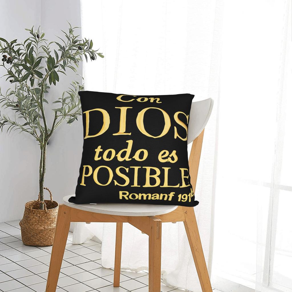 Con Dios Todo Es Posible Pillow Case Print Pillow Cover For Living Room Bed Chair Morden Pillowcases