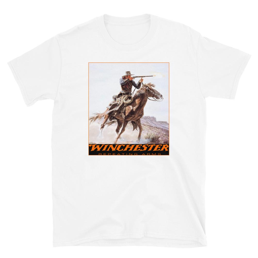 

WINCHESTER FIREARMS, Cowboy Shirt, 2nd Amendment, WESTERN, Printed T-Shirt Tops Tee L