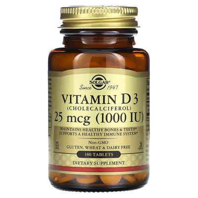 Vitamin D3, 25mcg (1,000IU), 180 Tablets