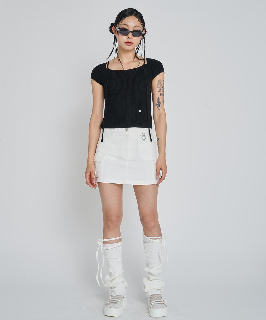 UNUSUALNORMAL Rupin 2Way Knit Top_Black