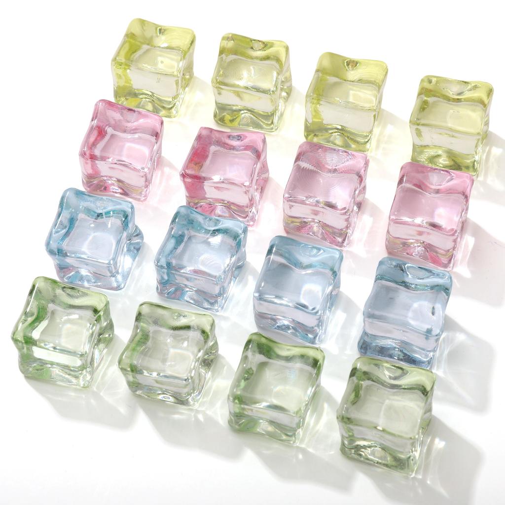 Acrylic Translucent Simulated Ice Cubes Non-porous Beads For DIY Necklace Bracelet Earrings Jewelry Making Craft Accessories