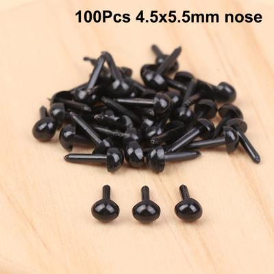 100 Τεμάχια Πλαστικά Μίνι Μαύρα Μάτια Μύτες Για Βελούδινα Ζώα Αξεσουάρ Κούκλας DIY Γεμιστό Αρκουδάκι Σκύλος Παιχνίδι Διακοσμητικά Μέρη