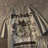 Unisex Unisex Cartoon T-Shirts Harajuku Kawaii Katze Aufdruck Kurzarm T-Shirts Paar Streetwear Kleidung Y2k Oberteile Grafik T-Shirts