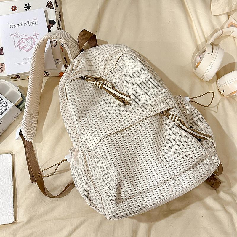 

Школьный рюкзак корейская версия ins высокая ценность свежий и милый рюкзак повседневный простой полосатый большой вместимости