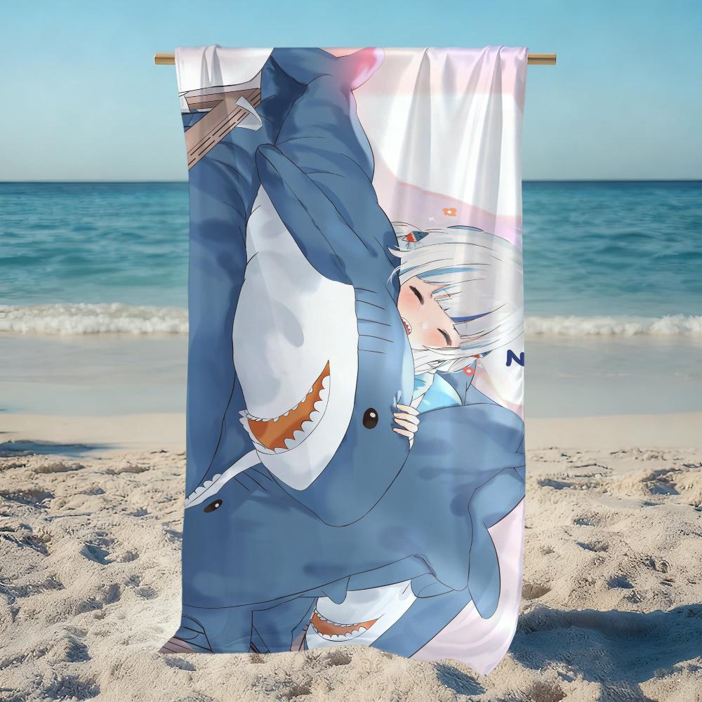 G-gawr Cute Gura H-hololive Anime Towel Beach Quick Dry Soft Pool Towels Gift for Travel Gym Shower Camping Sports
