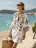 Y vacation bikini blouse sunscreen printed beach skirt European and American new models