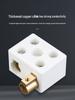 High-Temperature Ceramic Terminal Block, 2-In/2-Out Wire Connector
