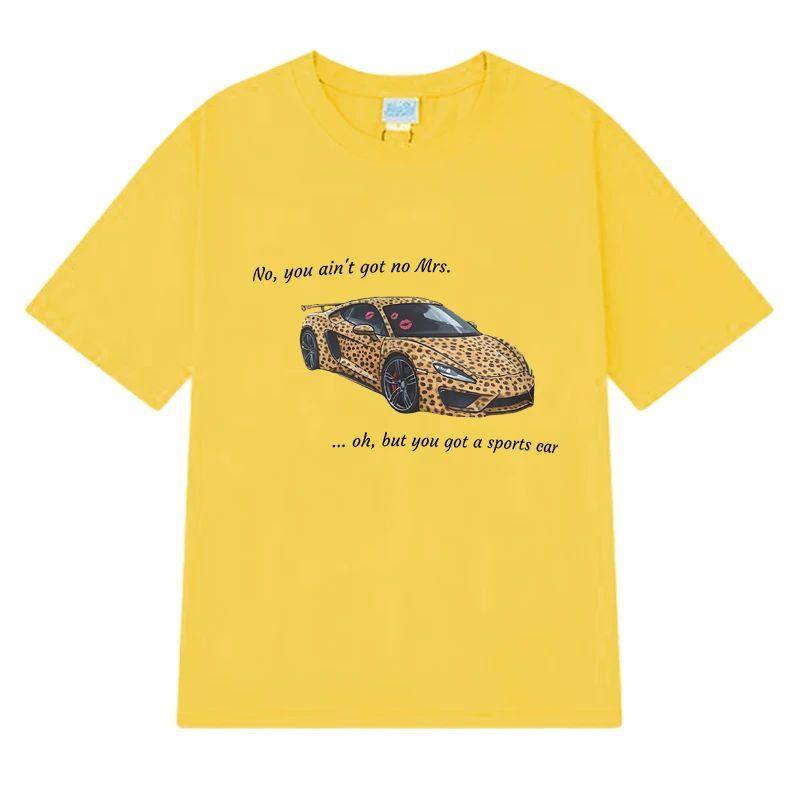2025 Summer Fashion Tate McRae Sports Car Lyrics Graphic T Shirts Unisex Oversized Short Sleeve T-shirt  Cotton Round Neck Tops