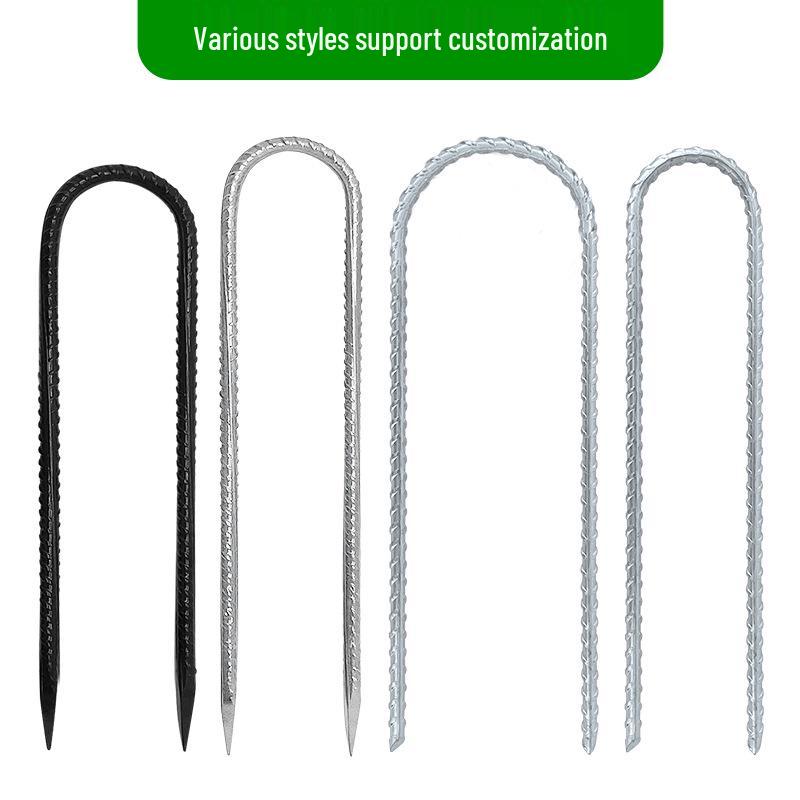 Galvanized U-Shaped Ground Stakes for Orchard Weed Mats & Lawn Fixing