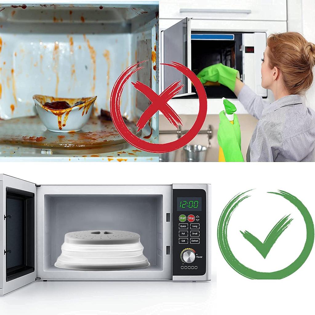 Collapsible Microwave Food Cover and Cushion BPA Free Heat Resistant Microwave Splatter Cover Multifuction Kitchen Gadget