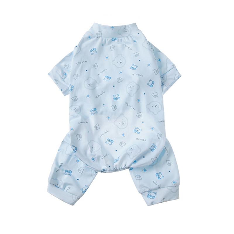 Dog Cat Soft Pajamas Jumpsuit Bears Design Puppy Sleepwear Nightshirt Clothes Pure Cotton Pet Apparel