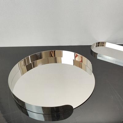 Vassoio Rotondo Geometrico in Metallo Argentato Elettroplaccato, Moderno e Semplice, Decorazione per Hotel, Soggiorno, Tavolino da Caffè, Decorazione Desktop
