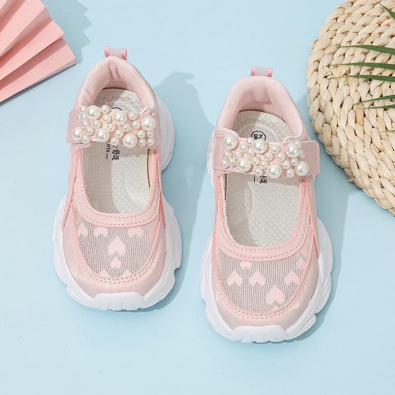 Children’s Shoes, Girls’ Closed-Toe Sandals, New Summer Style, Soft-Soled Kids’ Mesh Sneakers, Fashionable Girls’ Princess Shoes