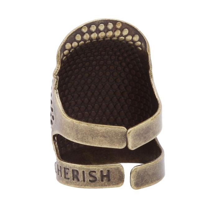 Adjustable Retro Thimble Ring Finger Hand Non-slip Embroidery Needle Press Finger Protector Finger Sleeve Universal Thimble