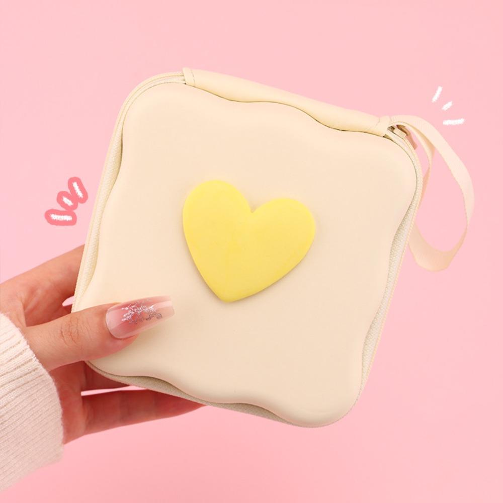 Portable Zipper Bag 3D Love Heart Pocket Pouch Fashion Storage Bags  Headphone Data Cable