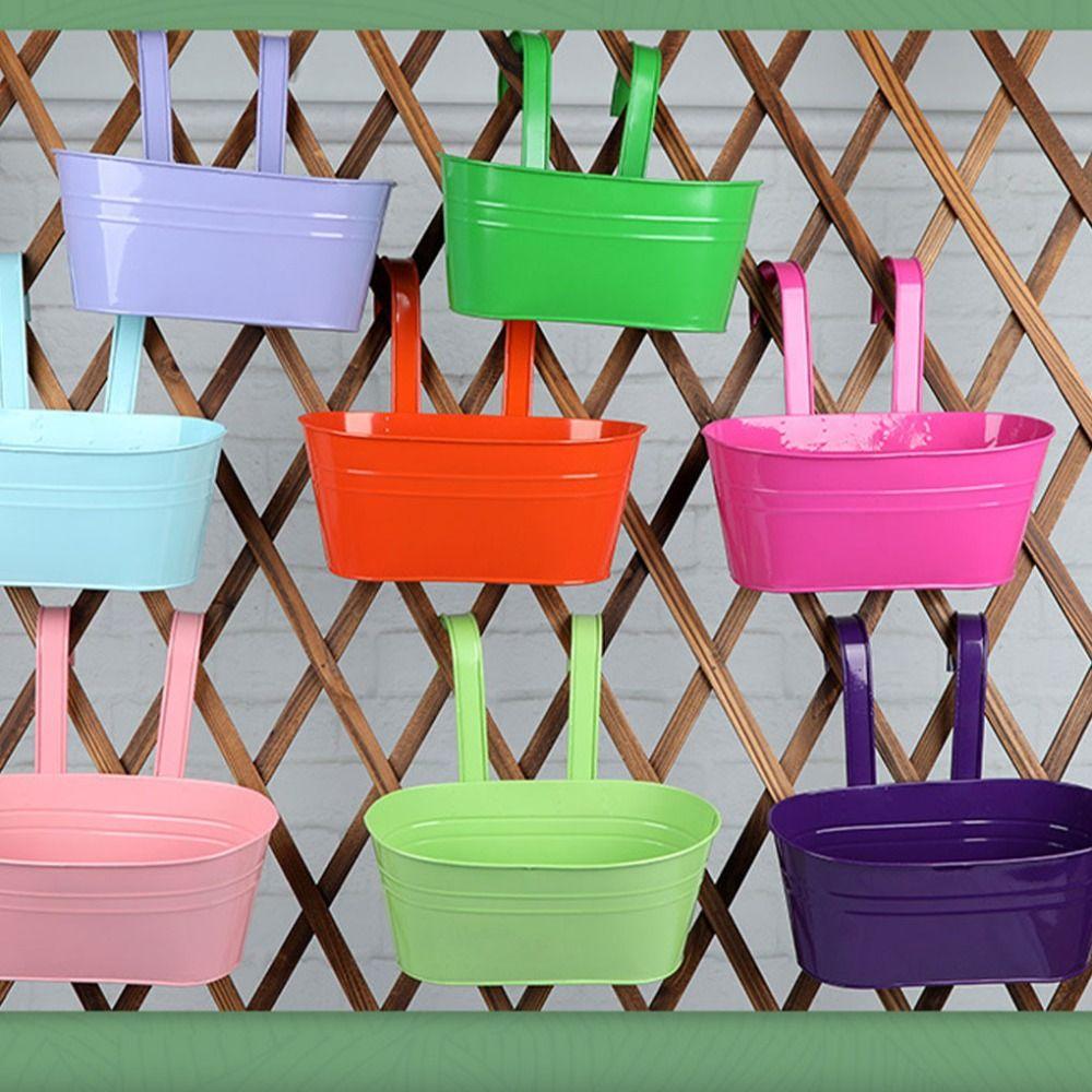 Solid Color Wall Hanging Flower Pots Self Watering Lazy Flower Pot