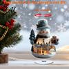 Festive Desktop Decor Acrylic Ferris Wheel Christmas Ornament 360° Rotating Snow House Tabletop Holiday Ornaments Decor Decoration for Offices Home