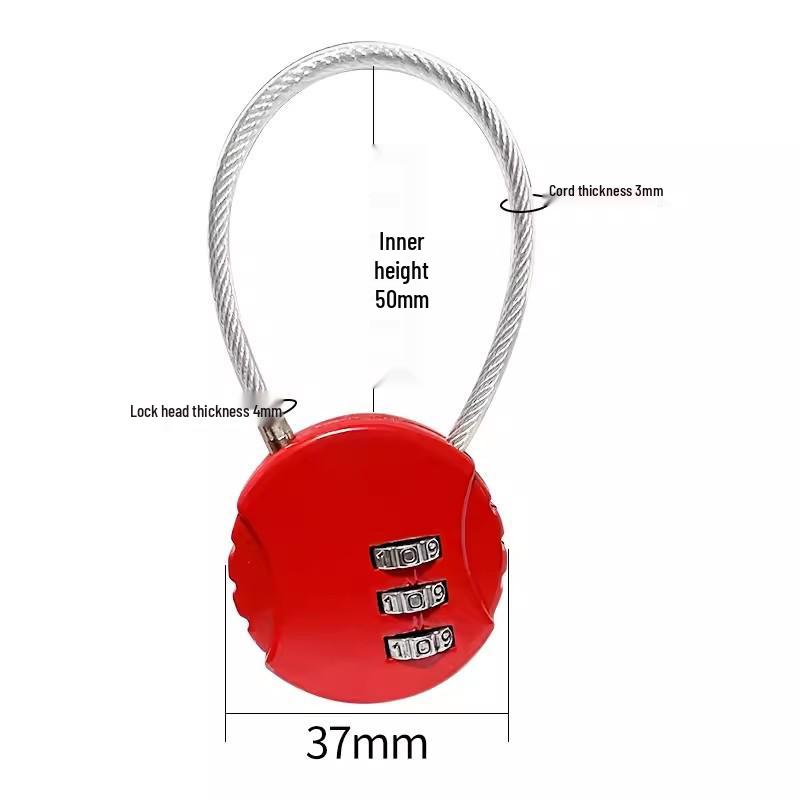 Mini Steel Wire Padlock for Gym, Backpack, Luggage, and Helmet