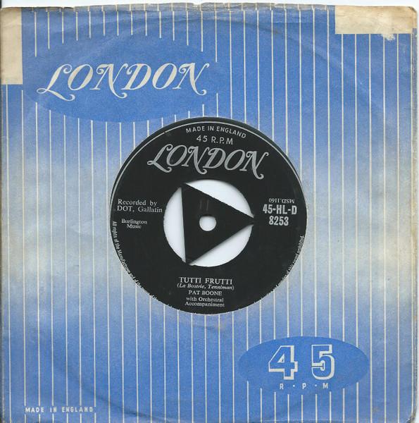 

7-дюймовая пластинка ПЭТ БУН Тутти-фрутти Я буду дома 45HLD8253 LONDON 1956 Великобритания Рок Б/У