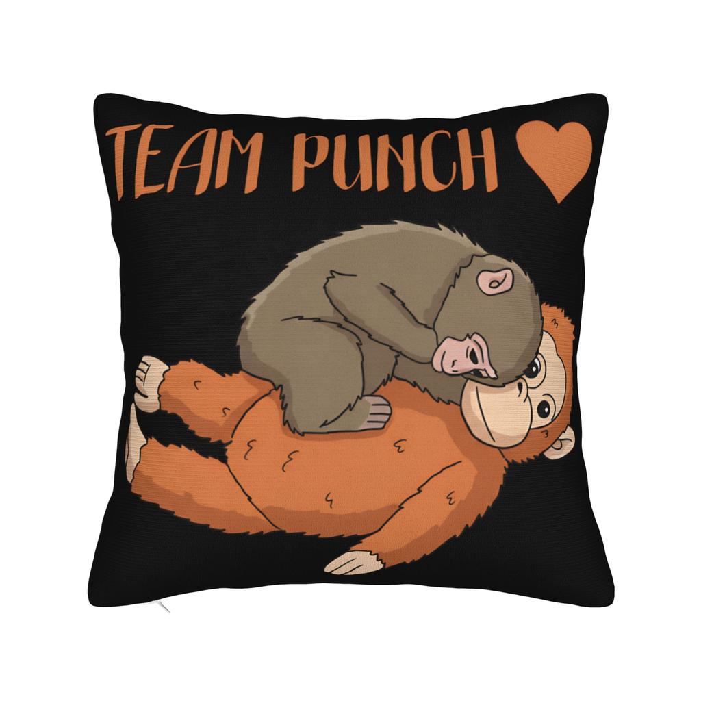 Pillow Case Baby Monkey Punch Cute Monkey Punch Comfy Pillow Cover For Office Car Home Decor Retro Trendy Pillowcases