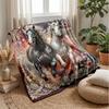 Horses of Elements Theme blanket Lightweight Warm Flannel Blanket Decorative Throw Blanket for Home Decoration