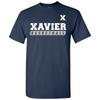 Xavier Musketeers Basketball Slant Licensed Unisex T-Shirt - Navy