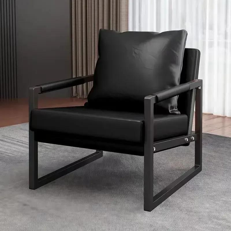 Nordic Single Lazy Sofa Italian Light Luxury Wrought Iron Leisure Chair Balcony Bedroom Living Room Sofa Chair Tiger Chair