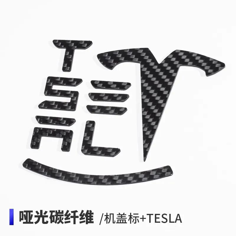 QPVH8 For Tesla Model3 Y X S Highland Logo Sticker True Carbon Fiber Spacex Elon Musk Letter Car Stickers Exterior Accessories