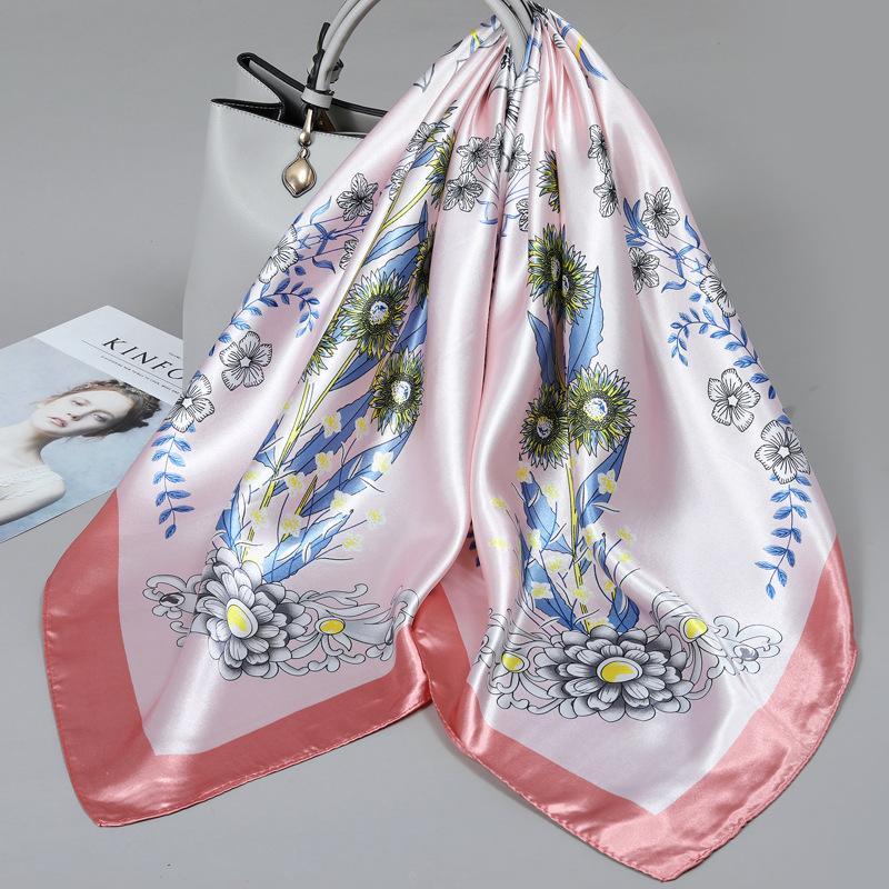 90 Square Scarves, Silk Scarves, Women's New Spring and Summer High-end Sense Versatile, Thin Scarves, Shawls Outside