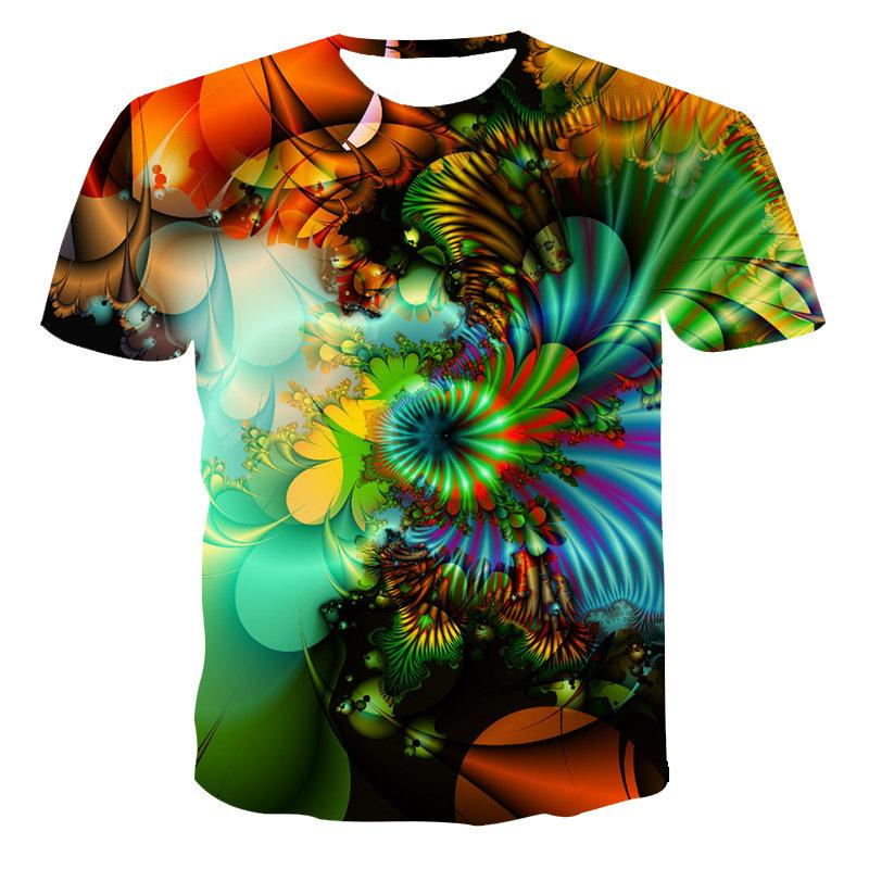 

Summer Digital Printed 3D T-shirt with Round Neck Print for Men Shirt 6XL