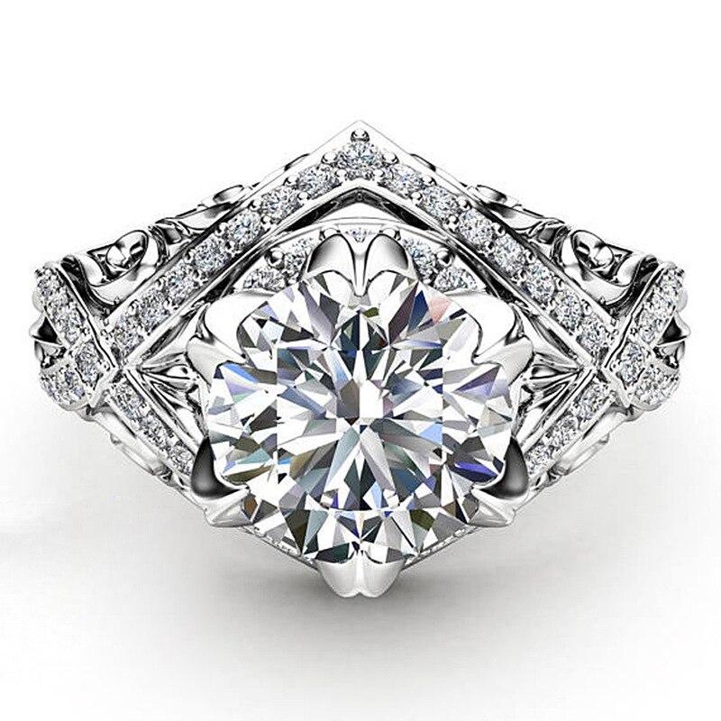 

Винтажные ювелирные изделия из 18-каратного белого золота, роскошные обручальные кольца для женщин и мужчин, вечерние украшения