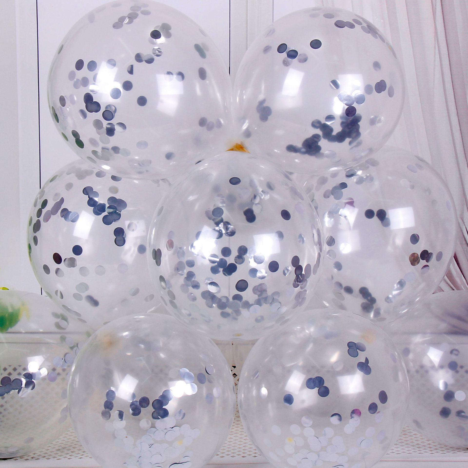 

Блискуче конфетті Латексні повітряні кулі Романтичні весільні прикраси Золотий прозорий повітряна куля День народження Декорація фестивалю Baby Shower 10pcs&12inch