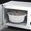 Bol Vaporizador de Comida para Microondas con Tapa - Contenedor de Alimentos Grande de 2.4L para Calentar y Cocinar al Vapor
