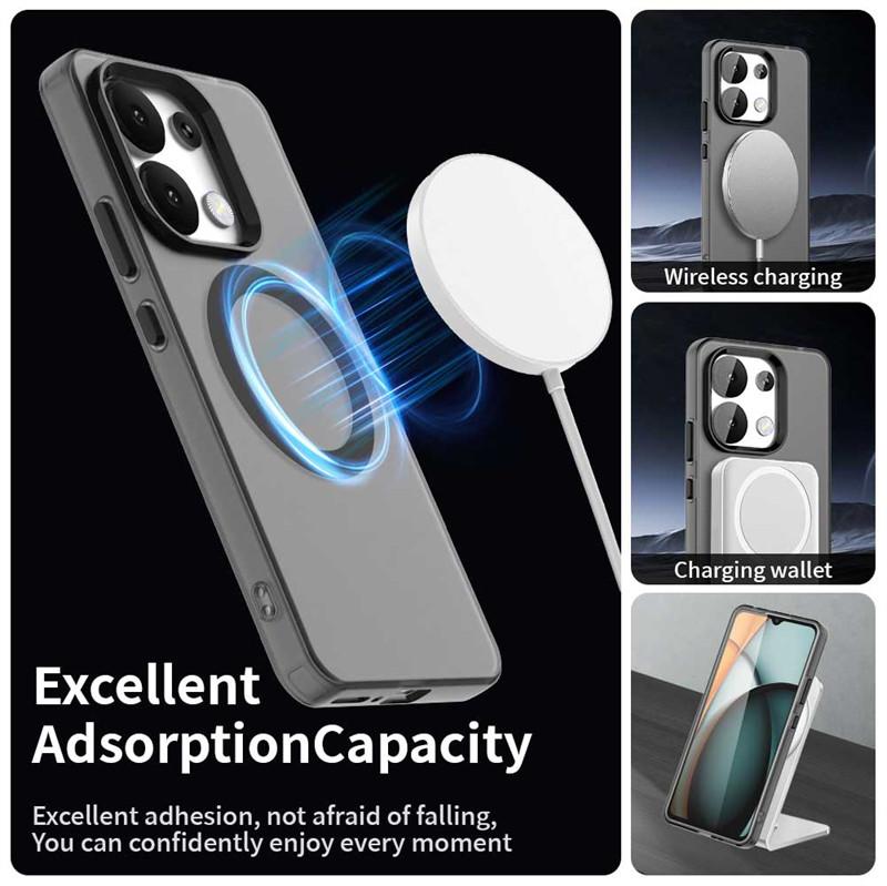 For Xiaomi Redmi Note 13 4G Case Magsafe Wireless Charging Cover Xiaomi Redmi Note 13 Pro Plus Matte TPU Protector Phone Bumper