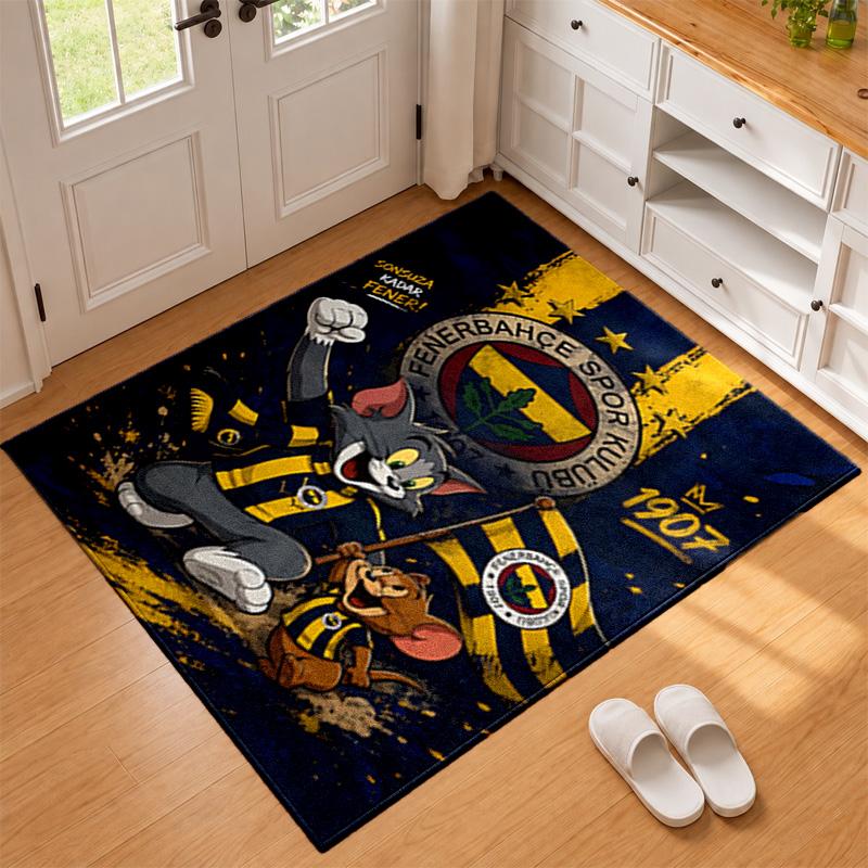 Fenerbahce Carpet Door Mat for Living Room or Bedroom Protective Mat Under Chair Office Decoration Christmas Gift Birthday Present