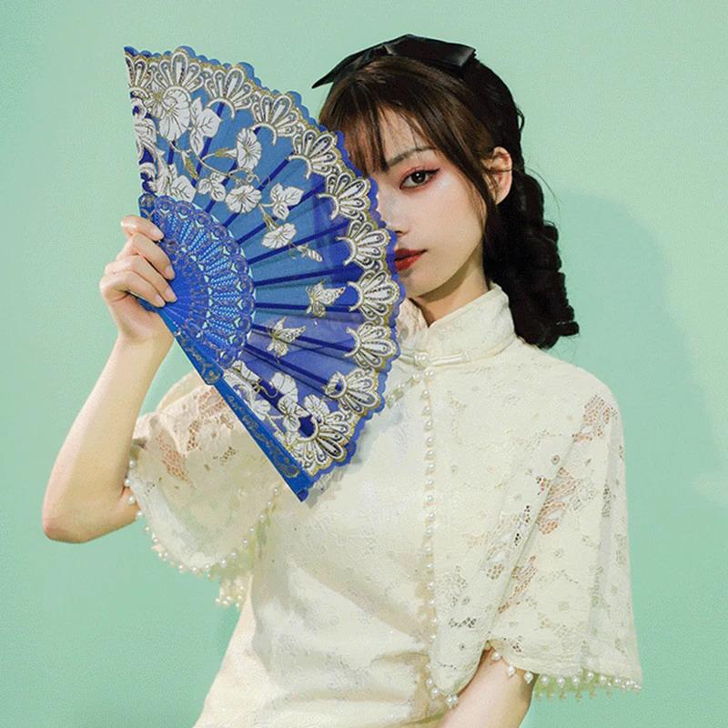 Art Craft Gift Chinese Style Folding Fan Dance Cosplay Hand Held Fans Home Wedding Party Decoration Photograph Props