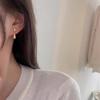 Designed Small Water Drop Earrings for Women Korean Glossy Back-hanging Tear Earrings