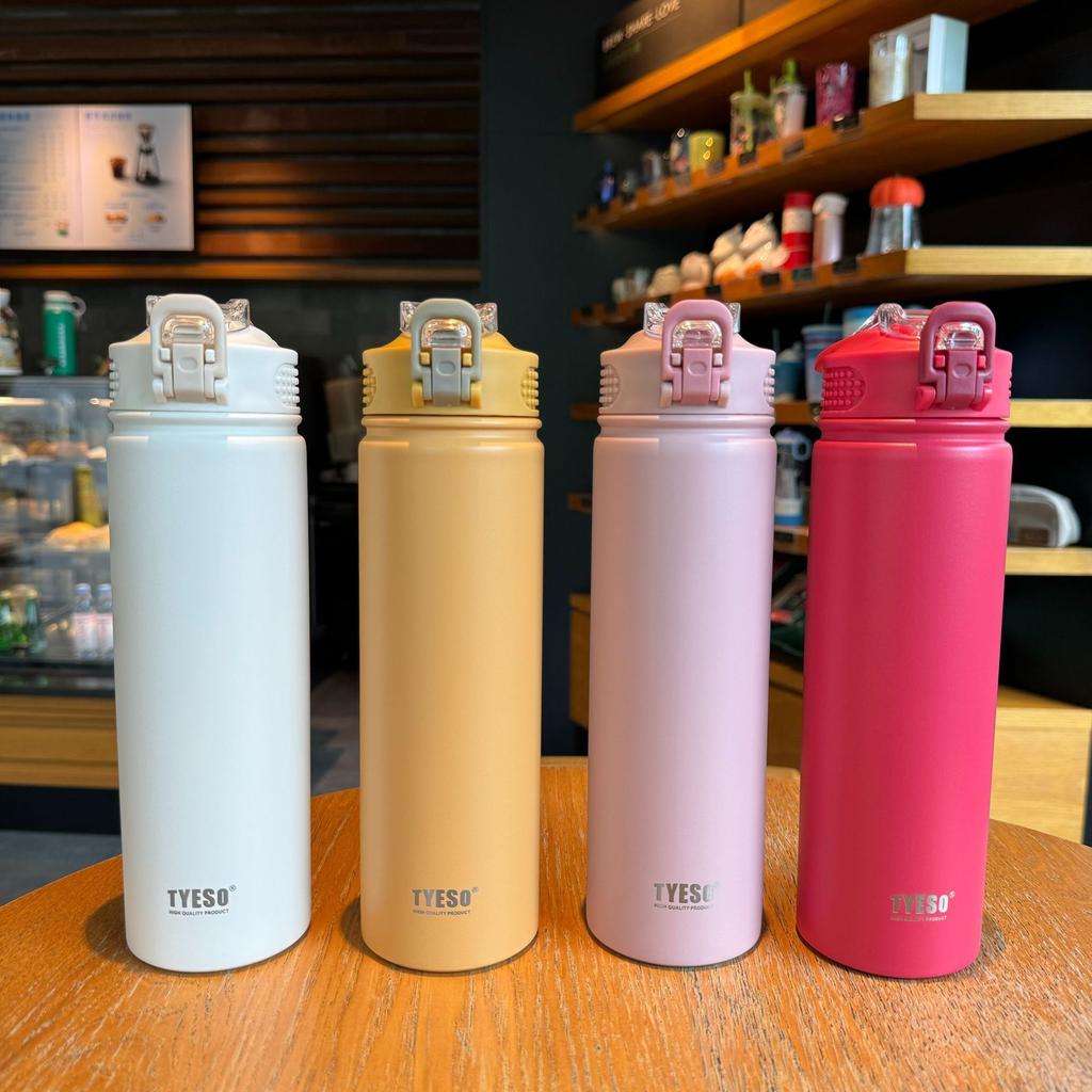 Tyeso 600ML/750ML Stainless Steel Thermos Bottle Car Insulated Cup Portable Sport Vacuum Flask Keeps Cold and Heat Thermal Mug